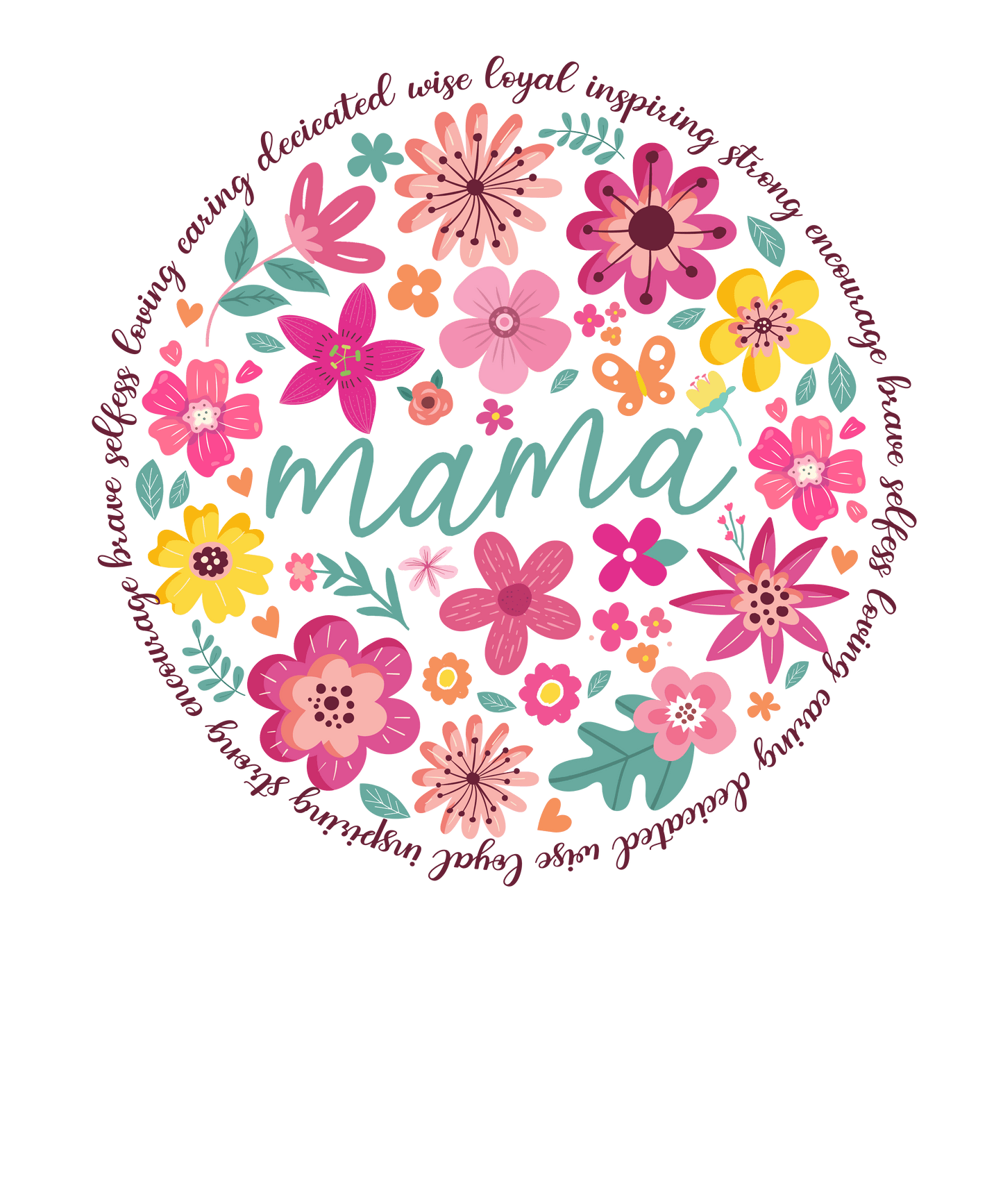 Mama Floral Graphic T shirt