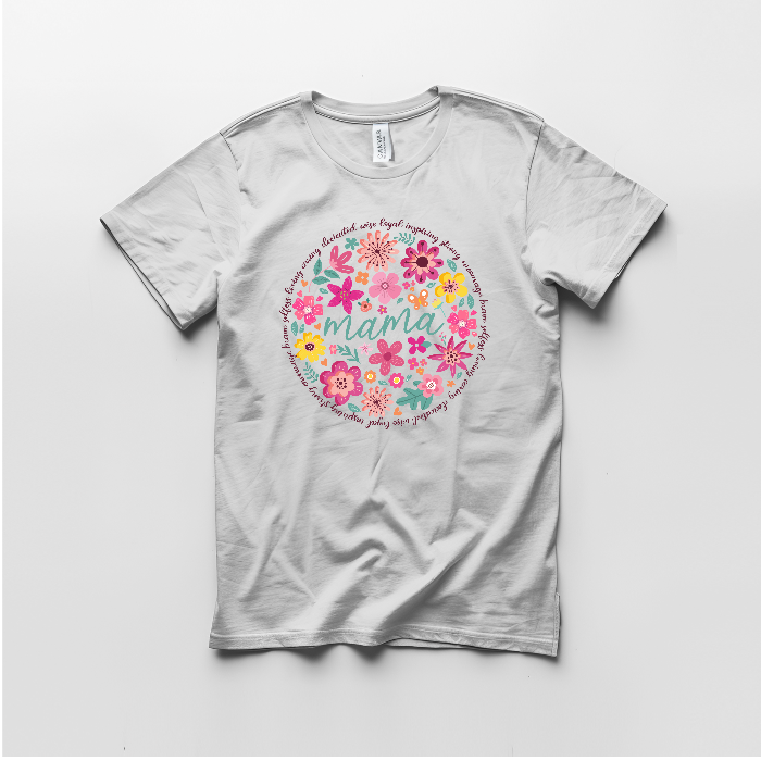 Mama Floral Graphic T shirt