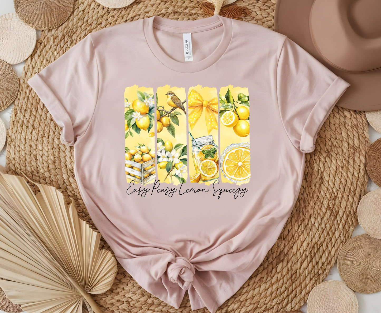Bella and Canvas T-Shirt, Lemon Croquette Style Shirt, Botanic Shirt, Summer T-shirt Shirt, Gift, Custom T-shirt